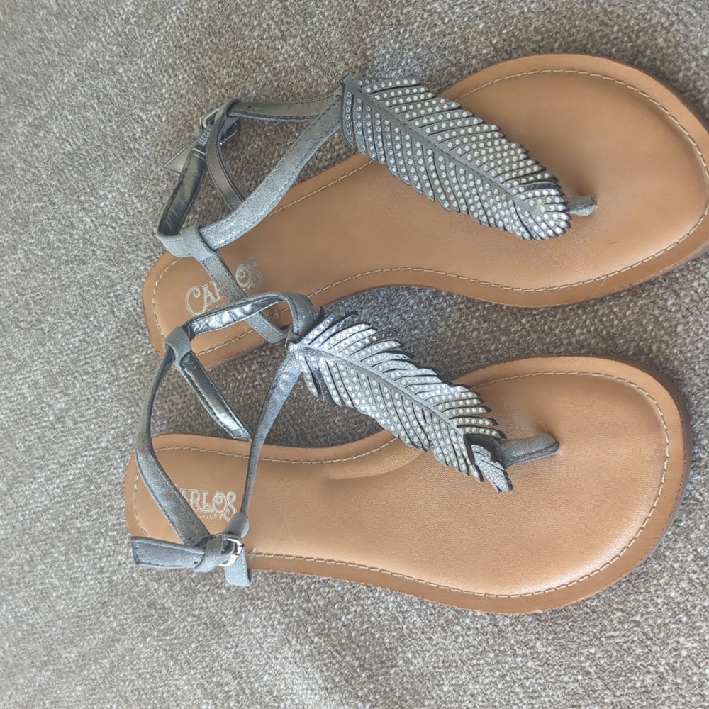 Carlos feather rhinestone sandal